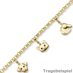 Einhänger Pferd Pferdkopf Anhänger Charm 585 Gold Gelbgold glänzend 12,5x18mm