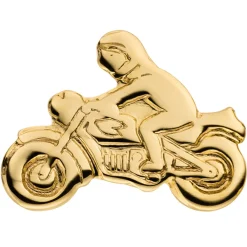 Einzel-Ohrstecker Motorradfahrer Motorrad aus 333 Gold Gelbgold 6,2x8,5mm