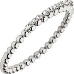 Elastisches Armband Kugelarmband aus 925 Silber rhodiniert 16,5cm dehnbar