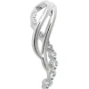 Eleganter Anhänger 25x7mm mit weißen Zirkonia glänzend frei geformt 925 Silber