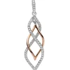 Eleganter Anhänger 10,4x39,4mm mit Zirkonia 925 Silber bicolor teilvergoldet