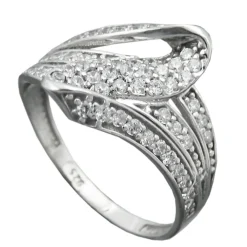 Eleganter Ring Damenring mit weißen Zirkonia 925 Silber