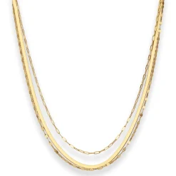 Fantasiekette Goldkette Collier Herzchen Halskette aus 585 Gold Gelbgold 38cm