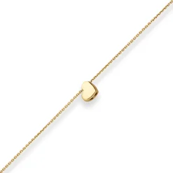 Fantasiekette Goldkette Collier Herz Halskette aus 585 Gold Gelbgold 42cm