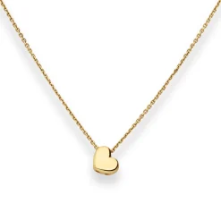 Fantasiekette Goldkette Collier Herz Halskette aus 585 Gold Gelbgold 42cm