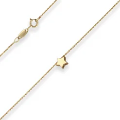 Fantasiekette Goldkette Collier Stern Halskette aus 585 Gold Gelbgold 42cm