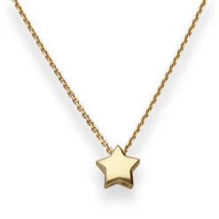 Fantasiekette Goldkette Collier Stern Halskette aus 585 Gold Gelbgold 42cm