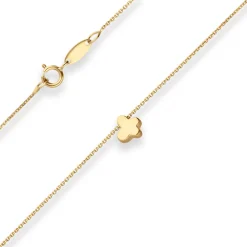 Fantasiekette Kette Collier Schmetterling Halskette aus 585 Gold Gelbgold 42cm