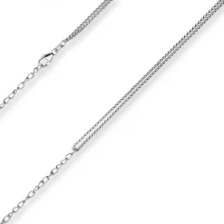 Fantasiekette Silberkette Collier Halskette aus 925 Silber rhodiniert 42cm