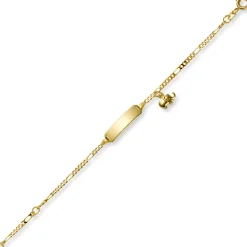 Figaro-Armband Armkette mit Elefant 585 Gelbgold 12-14cm Identbändchen Kinder