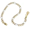 Figaro Panzer Armband aus 375 Gold, Gelbgold & Weißgold, bicolor, 19cm