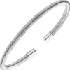 Flexible Armspange offener Armreif aus 925 Silber rhodiniert 17cm Silberarmband