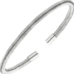 Flexible Armspange offener Armreif aus 925 Silber rhodiniert 17cm Silberarmband