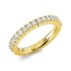 Flex-Ring aus 750 Gold Gelbgold 17 Brillanten 0,48ct TW-SI B:3,1mm 4er-Krappe