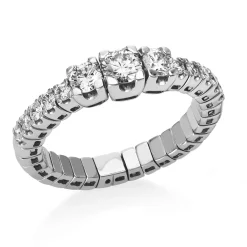 Flex-Ring aus 750 Weißgold rhodiniert 13 Brillanten 0,94ct TW-SI B:5,3mm