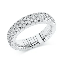 Flex-Ring aus 750 Weißgold rhodiniert 125 Brillanten 1,5ct TW-SI B:5,4mm