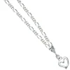 Fußkettchen Figarokette Fußkette Fußschmuck Herz aus 925 Silber 25cm