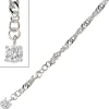 Fußkettchen Fußkette mit Zirkonia, 925 Silber, 25cm, Fußschmuck, Damen