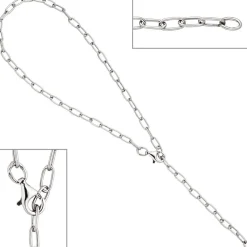 Fußkettchen Fußkette Silberkette 925 Silber, 27cm Fußschmuck variabel verkürzbar