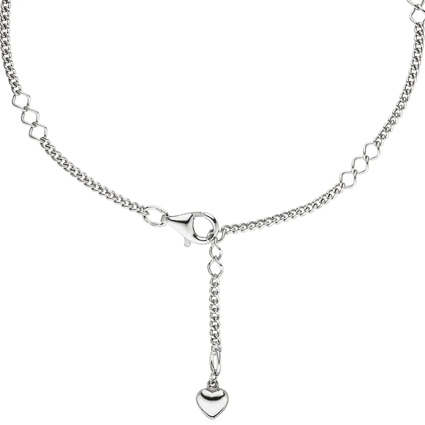 Fußkette Fußkettchen Fußschmuck Herz 925 Echt Silber Damen 27cm
