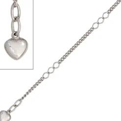 Fußkette Fußkettchen Fußschmuck Herz 925 Echt Silber Damen 27cm