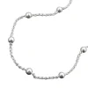 Fußkette Rundankerkette Kette mit 12 Kugel 925 Silber 25cm Fußschmuck