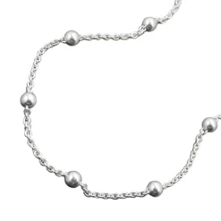 Fußkette Rundankerkette Kette mit 12 Kugel 925 Silber 25cm Fußschmuck