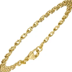 Garibaldiarmband Armband Armkette aus 585 Gold Gelbgold massiv, 19cm, Unisex