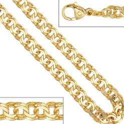 Garibaldiarmband Armband Armkette aus 585 Gold Gelbgold massiv, 19cm, Unisex