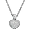 Goldanhänger Herz 107 Diamanten-Brillanten 0.936Ct W/SI 585 Gold Weißgold Damen
