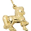 Goldanhänger Schmuck Anhänger 17,4x18,4mm Pferd aus 333 Echt Gold Gelbgold
