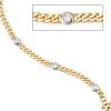 Goldarmband Armband mit 6 Diamanten 0.6Ct Brillanten 585 Gelbgold 19cm