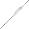 Goldarmband für Kinder, Schildband, 585 Gold Weißgold, 14cm verkürzbar