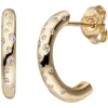 Halbcreolen Creolen 15,9x2,6mm aus 585 Gelbgold mit 34 Diamanten 0.18Ct
