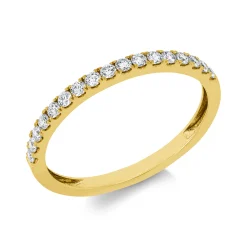 Halb-Memoire Ring aus 750 Gelbgold 17 Brillanten 0,25ct TW-VSI B:1,7mm
