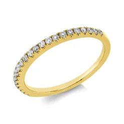 Halb-Memoire Ring aus 750 Gold Gelbgold 22 Brillanten 0,22ct TW-SI B:1,4mm