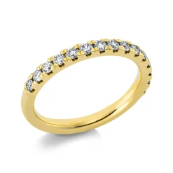 Halb-Memoire Ring aus 585 Gold Gelbgold 15 Brillanten 0,52ct TW-SI B:2,5mm