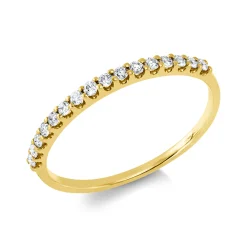 Halb-Memoire Ring aus 750 Gold Gelbgold 16 Brillanten 0,18ct TW-SI B:1,5mm