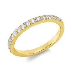Halb-Memoire Ring aus 750 Gold Gelbgold 16 Brillanten 0,4ct TW-SI B:2,5mm