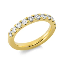 Halb-Memoire Ring aus 750 Gold Gelbgold 11 Brillanten 1,08ct TW-SI B:3,2mm