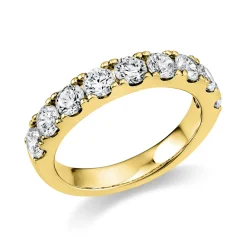 Halb-Memoire Ring aus 585 Gold Gelbgold 9 Brillanten 1,51ct TW-SI B:3,6mm