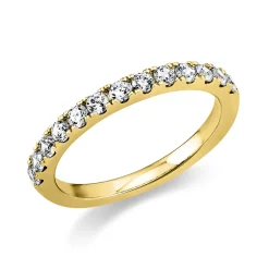 Halb-Memoire Ring aus 750 Gold Gelbgold 13 Brillanten 0,51ct TW-SI B:2,2mm