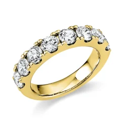 Halb-Memoire Ring aus 585 Gold Gelbgold 8 Brillanten 2,01ct TW-SI B:4,2mm