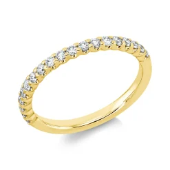 Halb-Memoire Ring aus 750 Gold Gelbgold 19 Brillanten 0,37ct TW-SI B:1,9mm