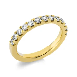 Halb-Memoire Ring aus 585 Gold Gelbgold 13 Brillanten 0,76ct TW-SI B:3mm