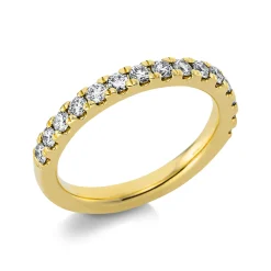 Halb-Memoire Ring aus 585 Gold Gelbgold 15 Brillanten 0,59ct TW-SI B:2,7mm