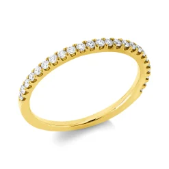 Halb-Memoire Ring aus 750 Gold Gelbgold 24 Brillanten 0,26ct TW-SI B:1,7mm