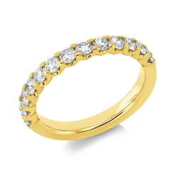 Halb-Memoire Ring aus 750 Gold Gelbgold 13 Brillanten 0,87ct TW-SI B:2,8mm