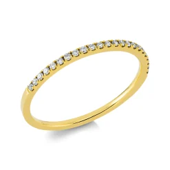 Halb-Memoire Ring aus 750 Gold Gelbgold 23 Brillanten 0,1ct TW-SI B:1mm