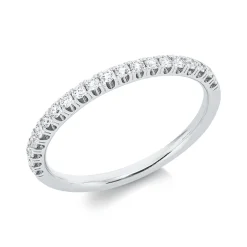 Halb-Memoire Ring aus 750 Gold Weißgold 20 Brillanten 0,28ct TW-SI B:2mm